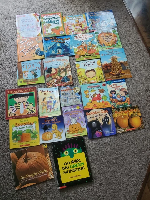 Childrens Halloween, Autumn, Thanksgiving Book Lot. Pumpkins, Pets, Family Fun