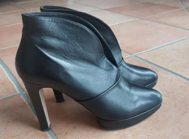 Damen Echtleder Stiefeletten (Ankle Boots) Hugo Boss,Leder,schwarz,40,s.g.erh.