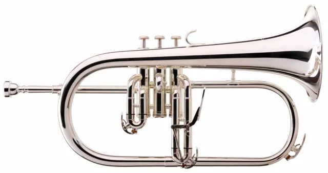 B-WARE Flügelhorn Bügelhorn Brass Blasinstrument Mundstück Leichtkoffer