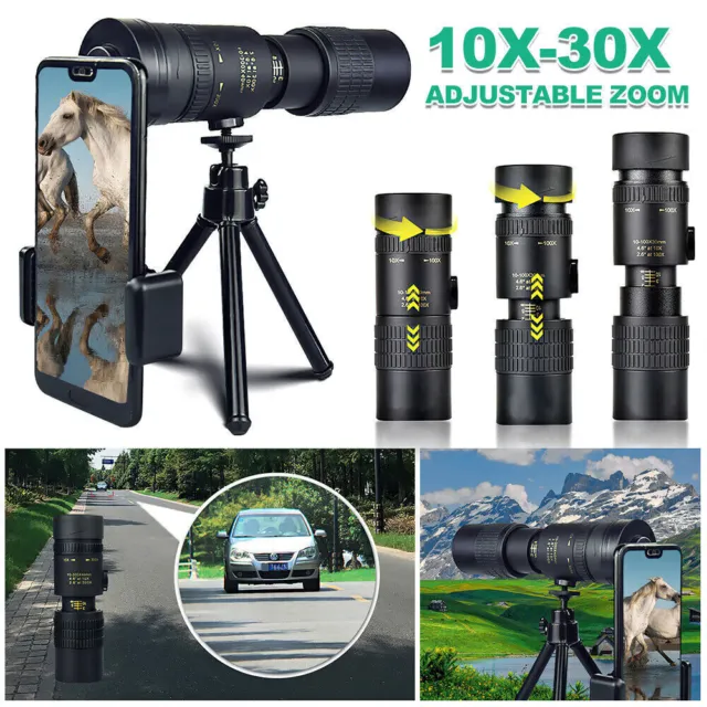 4K 10-300X40mm Super Telephoto Lens Zoom Monocular Telescope Night Waterproof UK