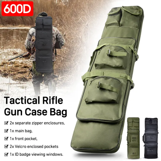 TACTICAL CARBINE RIFLE Range Gun Carry Case Bag Double Padded Backpack ...