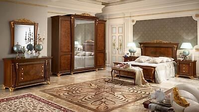 Juego de camas barroco rococó de lujo juegos mesita de noche armario 7 piezas dormitorios