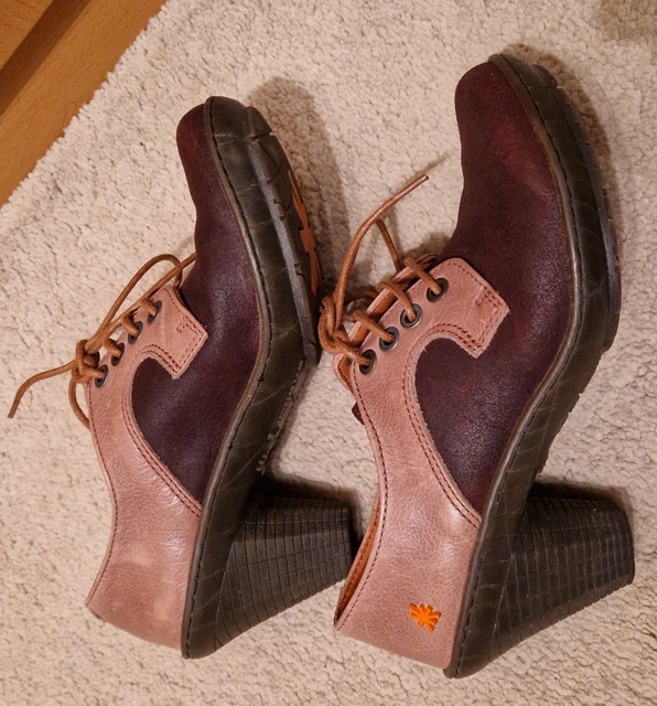 The Art Company Size 4 37 Leather & Suede Shoes Cushion Wear Ladies Brown Vgc