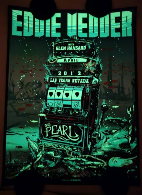 Eddie Vedder Las Vegas Poster Pearl Jam Glow In The Dark Munk One