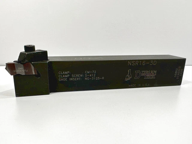 DORIAN NSR16-3D Used Lathe Tool Holder 1" Shank 1pc