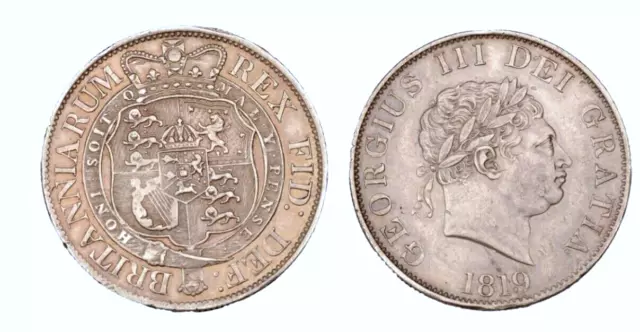 *** UK *** George III *** Halfcrown *** 1819 *** NICE GRADE *** d4