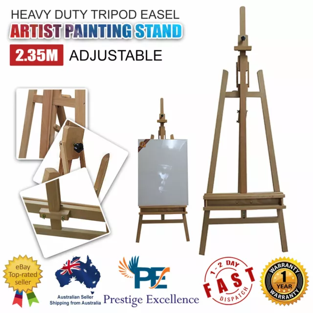 Heavy Duty Foldable 235cm Wooden Tripod Easel Artist Art Painting Stand Pro NEW