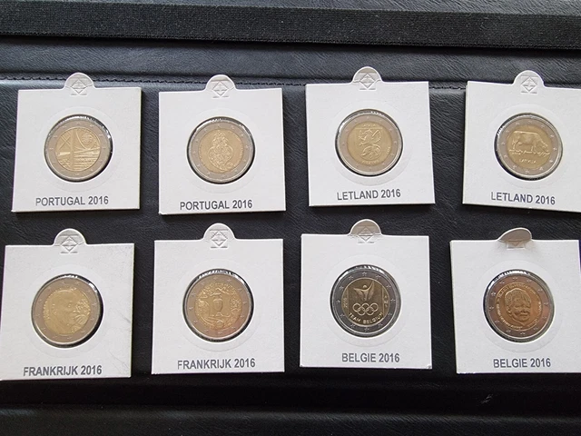 Lot de 8 pièces 2 euros commémoratives UNC 2016