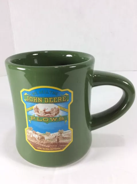 John Deere Farm Tractor Plows Coffee Tea Mug/Cup Green~ 12 oz- Moline, Illinois