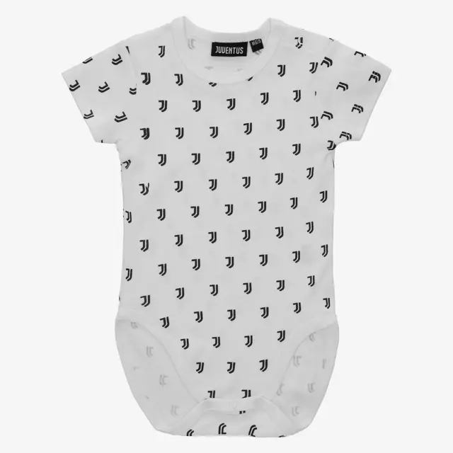 Tutina Body Bianco Logo Juventus All Over Originale Baby Bambino Neonato