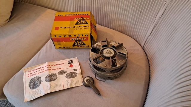 Réchaud à Alcool Vintage SEB - Camping Années 50 - Laiton Cuivré - À Restaurer