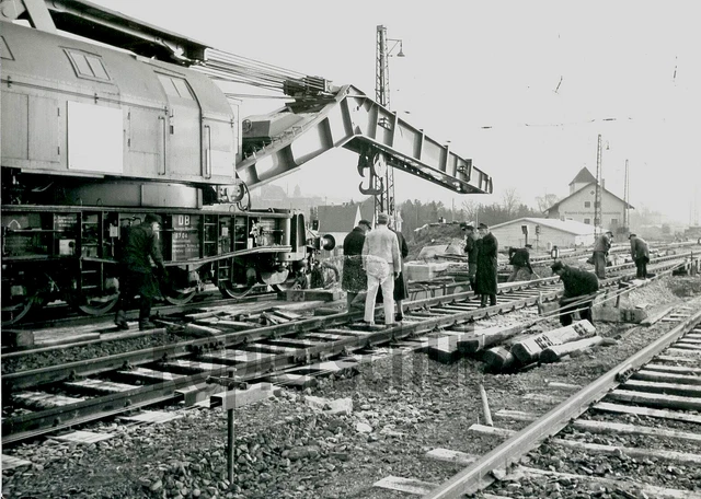 Original Eisenbahn Foto - DB-(Gleisbau) Kran 6704, 1959