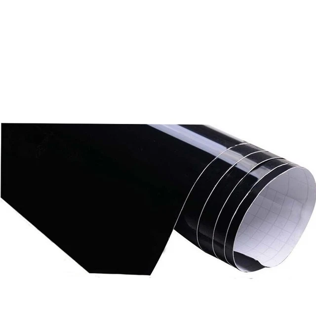 ADHESIVE HIGH GLOSS Black Vinyl Tape CarWrapFilm Protection Sticker