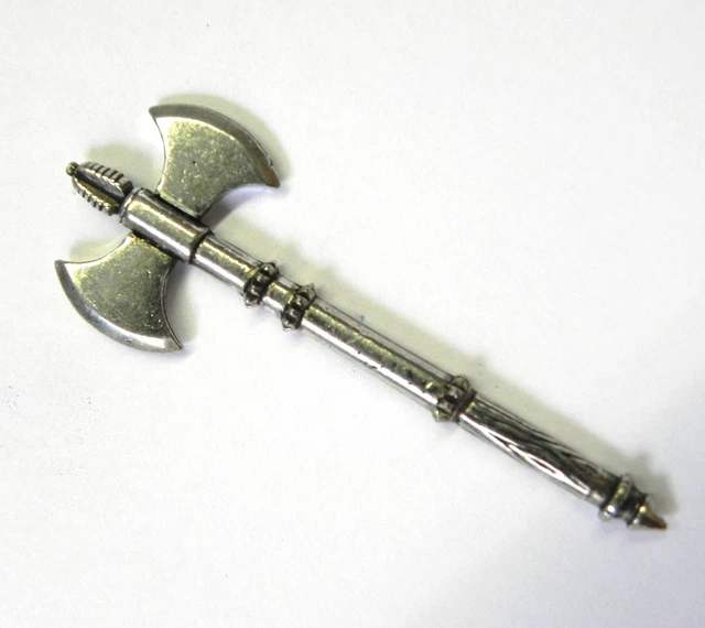 Hacha de Batalla Pin Solapa Doble Sombrero Adorno Button Tablón Notas 2