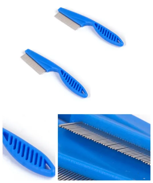 2pcs Blue Flea Combs Handle Ultra Fine Nit Lice Egg Comb Out Hair Healthy Clean