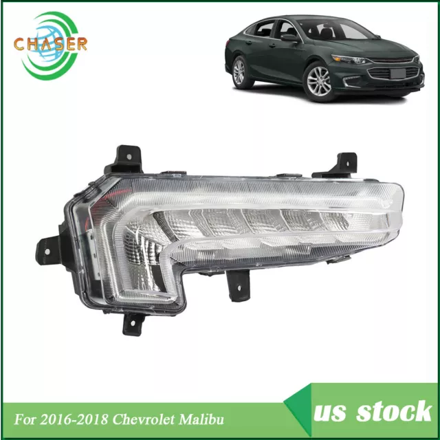 Right Bumper LED Daytime Running Light Driving Lamp For Chevy Malibu 2016-2018