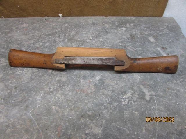 Primitive Wooden Handle Spokeshave Spoke Shave Draw Knife 10.5"