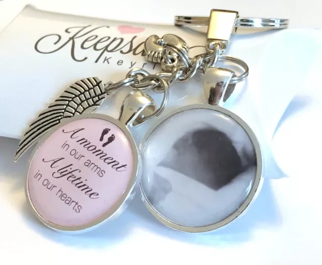 Personalised Photo Keyring Baby Loss Memory Bereavement Memorial Present Gift