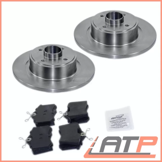 Brake Discs + Pads +Wheel Bearing+Abs Rear Solid Ø249 For Peugeot 307