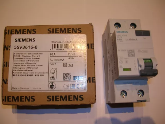 SIEMENS Disjoncteur Différentiel 40A 30mA Type AC 230V