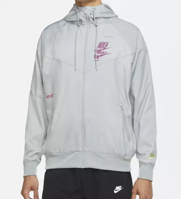 Nike Sportswear Windrunner Jacket WHITE MAROON ORANGE 727324-678 Men's SZ  2XL