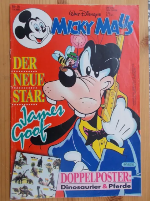 Comics, Hefte, MICKY MAUS, Band Nr. 15/1990, ohne Beilage, Walt Disney, Ehapa