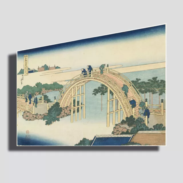 Quadri Moderni HOKUSAI Ponte giappone Stampa Tela CANVAS casa arredamento arte