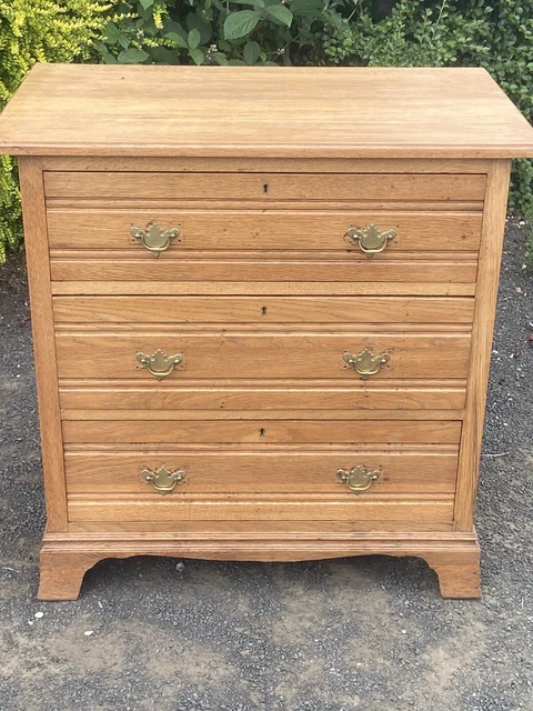 ANTIQUE VINTAGE LATE Victorian Early Edwardian Solid Oak Chest of ...