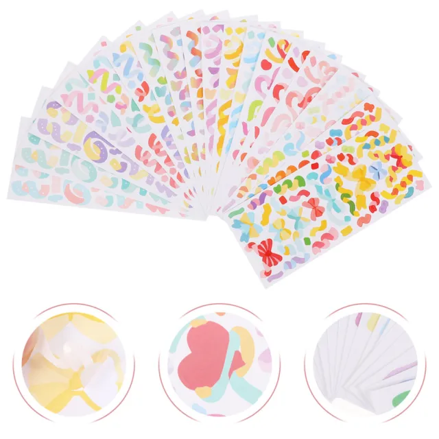 18 Sheets Rainbow Stickers Self- Adhesive Letter Stickers Letter Flowers