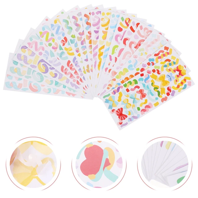 18 Sheets Rainbow Stickers Self- Adhesive Letter Stickers Letter Flowers