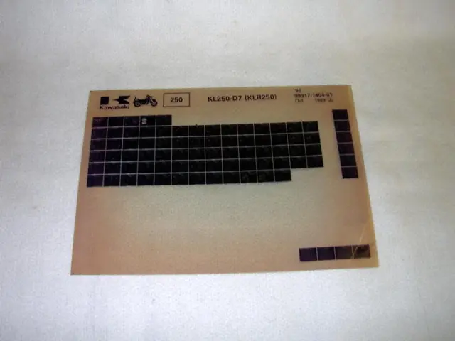 Kawasaki Kl250 Kl 250 D7  (Klr250) Gen Part Catalogue Microfiche