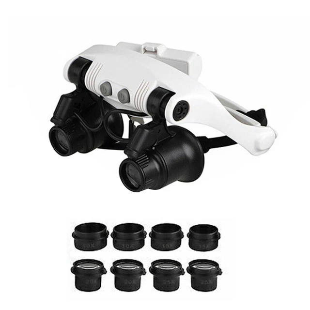 Lupa ajustable con 5 lentes para tatuaje de diadema