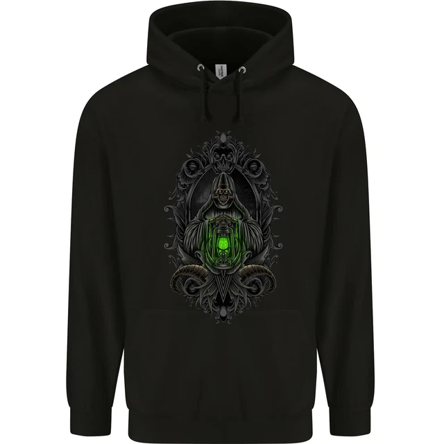 Grim Reaper Gothic Skull Heavy Metal Childrens Kids Hoodie