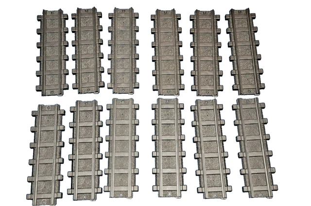Rieles Rectos Playmobil 4384 - Pack De 12, Para Expandir Circuitos De Tren TGV O Vapor, Plástico Duradero