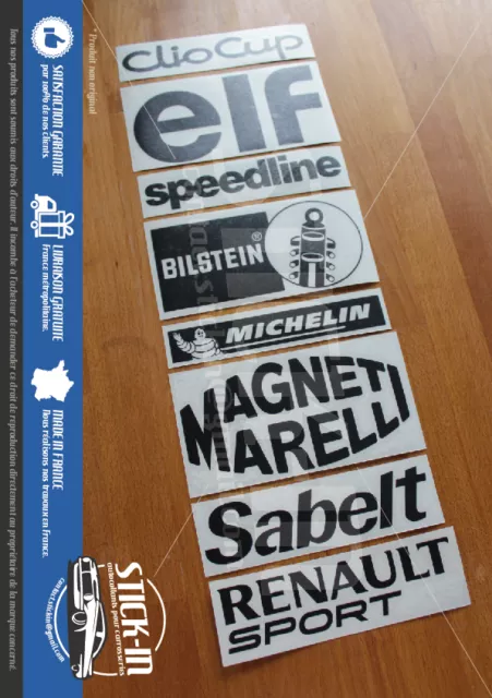 8 Stickers Autocollant Sponsors Renault Clio cup RS 172 182 Bilstein Sabelt elf 2