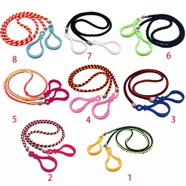 5Pcs Colorful Braided Face Lanyard with Plastic Clips Anti-Lost Holder Rope