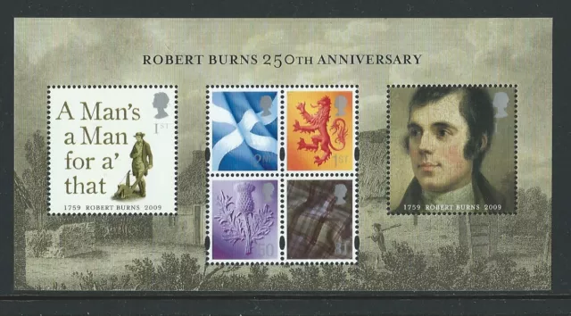 Great Britain 2009 Robert Burns Miniature Sheet Unmounted Mint, Mnh