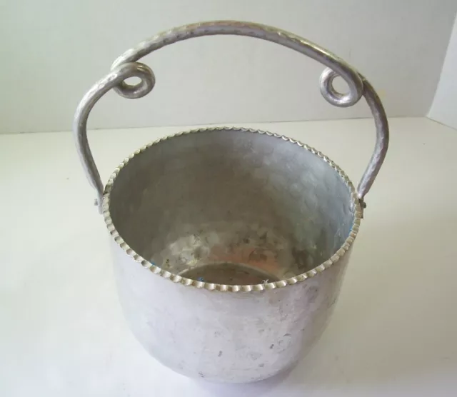 Vintage Cromwell Hand Wrought Aluminum Ice Bucket 5 in tall