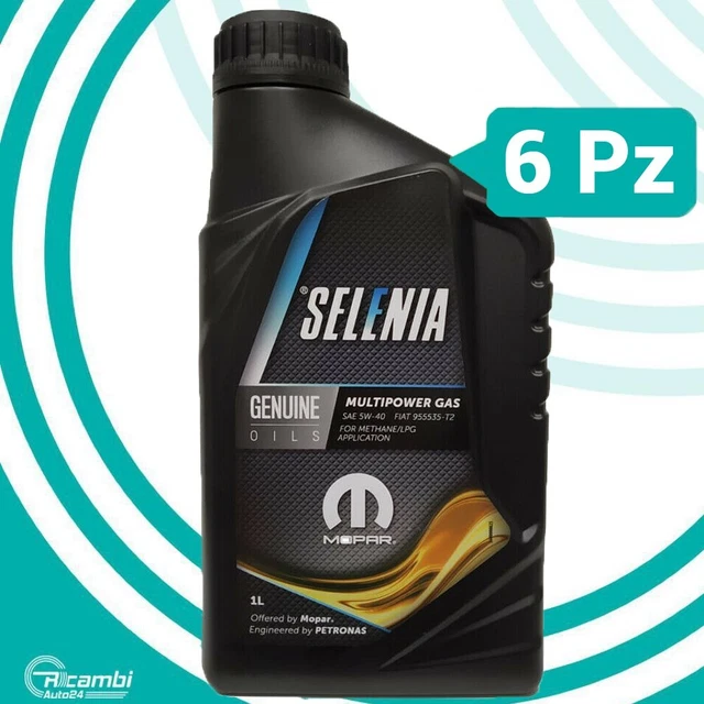 6 LT. OLIO MOTORE SELENIA MULTIPOWER GAS ORIGINALE 5W40 MOPAR AUTO GPL METANO - Foto 5