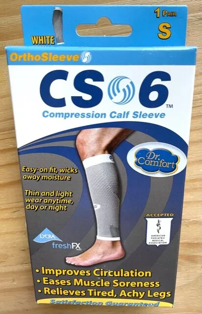 OrthoSleeve CS6 Compression Calf Sleeve Small White NEW