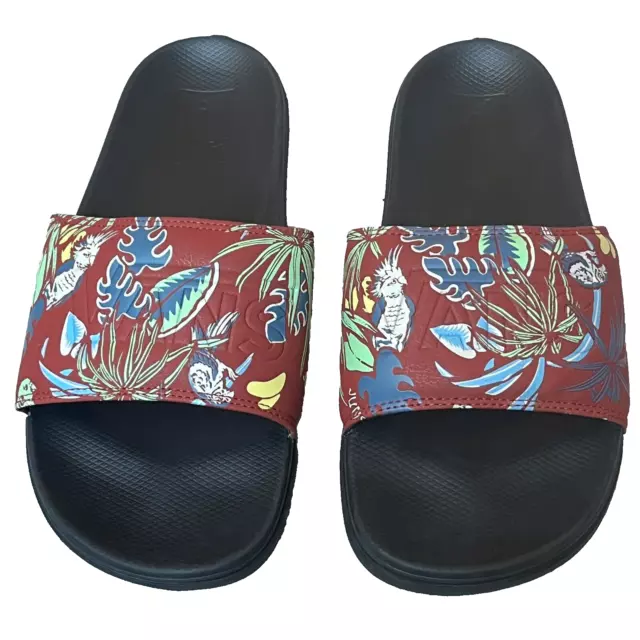 VANS LA COSTA Tropical Jungle Multicolor Slides Sandals, Red Black Mens ...