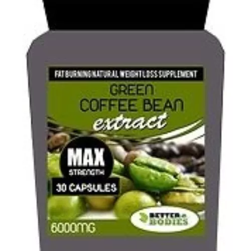 Green Coffee Bean Extract MAX Strength 6000mg 30 Capsules Bottle Diet Pills