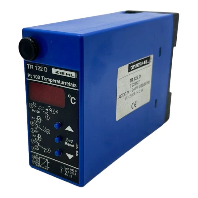 ZIEHL TR122D PT100 Temperaturrelais Pour Le Utilisation 24 240V AC Dc ziehl-tr122d-pt100-temperaturrelais-pour-le-utilisation-24-240v-ac-dc