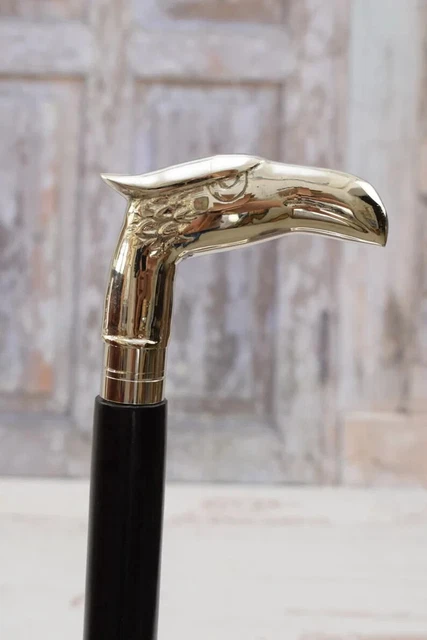 Canne De Marche Décorative Avec Pommeau En Tête De Chèvre En Laiton – Idée Cadeau Original