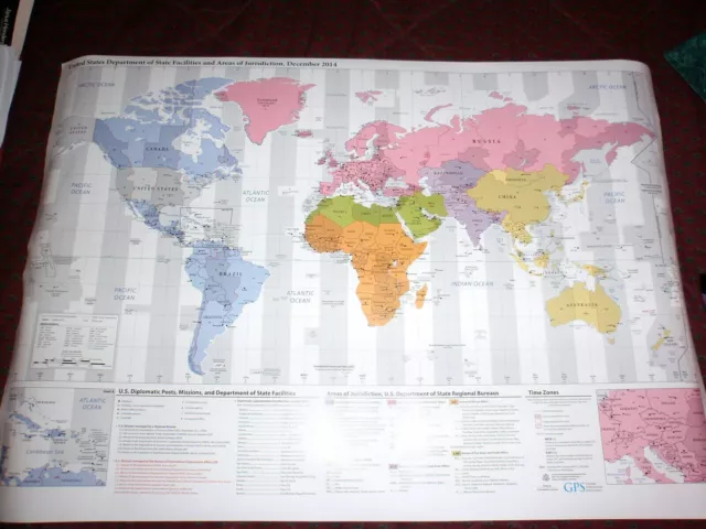 WORLD MAP U.S. Department of State - Diplomatic Posts Embassies  Wall map