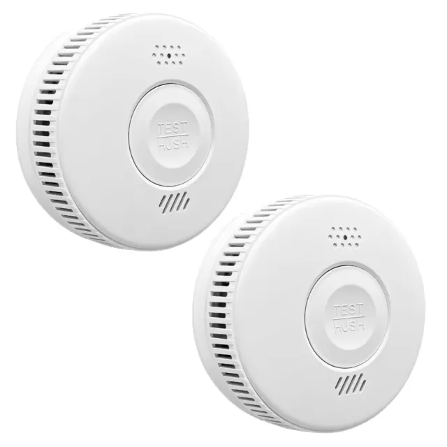 2Pack Smoke Alarms,Fire Alarms Smoke Detectors Battery Operated with Test Button