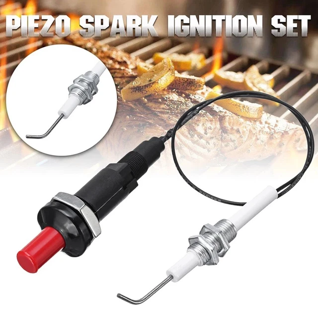 Kit D'allumage électronique Pour Chauffage De Terrasse Gaz - Bouton Poussoir, Câble Résistant 200°C, Compatible Foyers/grils