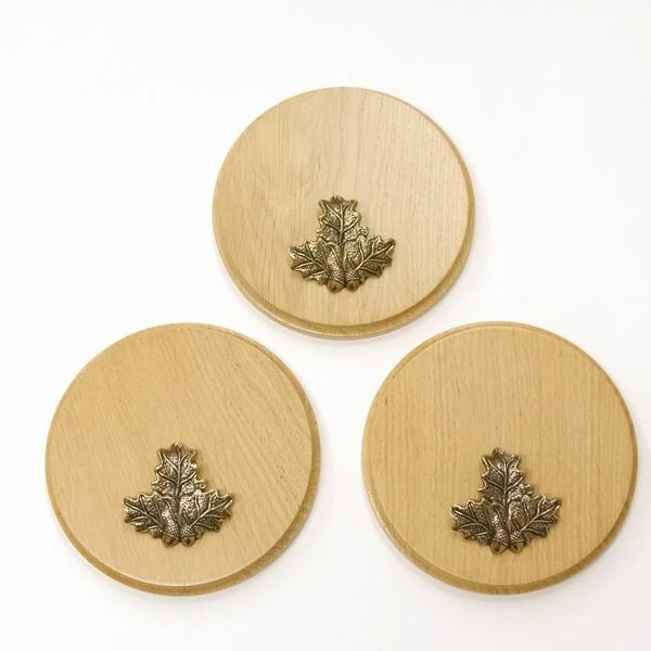 3 Pieza Keilerschilder Redondo Roble Claro Af 15 CM Con 3 X Hoja de Portada