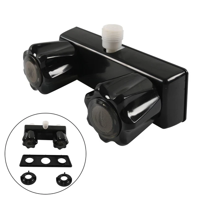 Diverter Valvola Doccia Nero con Doppie Manopole per camper/marino Resistente e Durevole