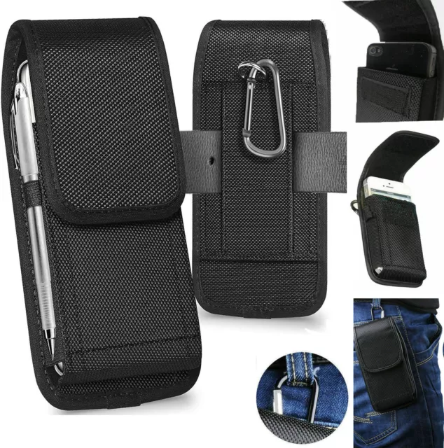2in1 Universal Belt Hook Pouch Holster Bag Nylon For All Mobile Phone Case Cover